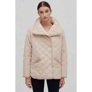 Cuyana Wrap Puffer Jacket Sand Beige Quilted Oversized Coat Size S